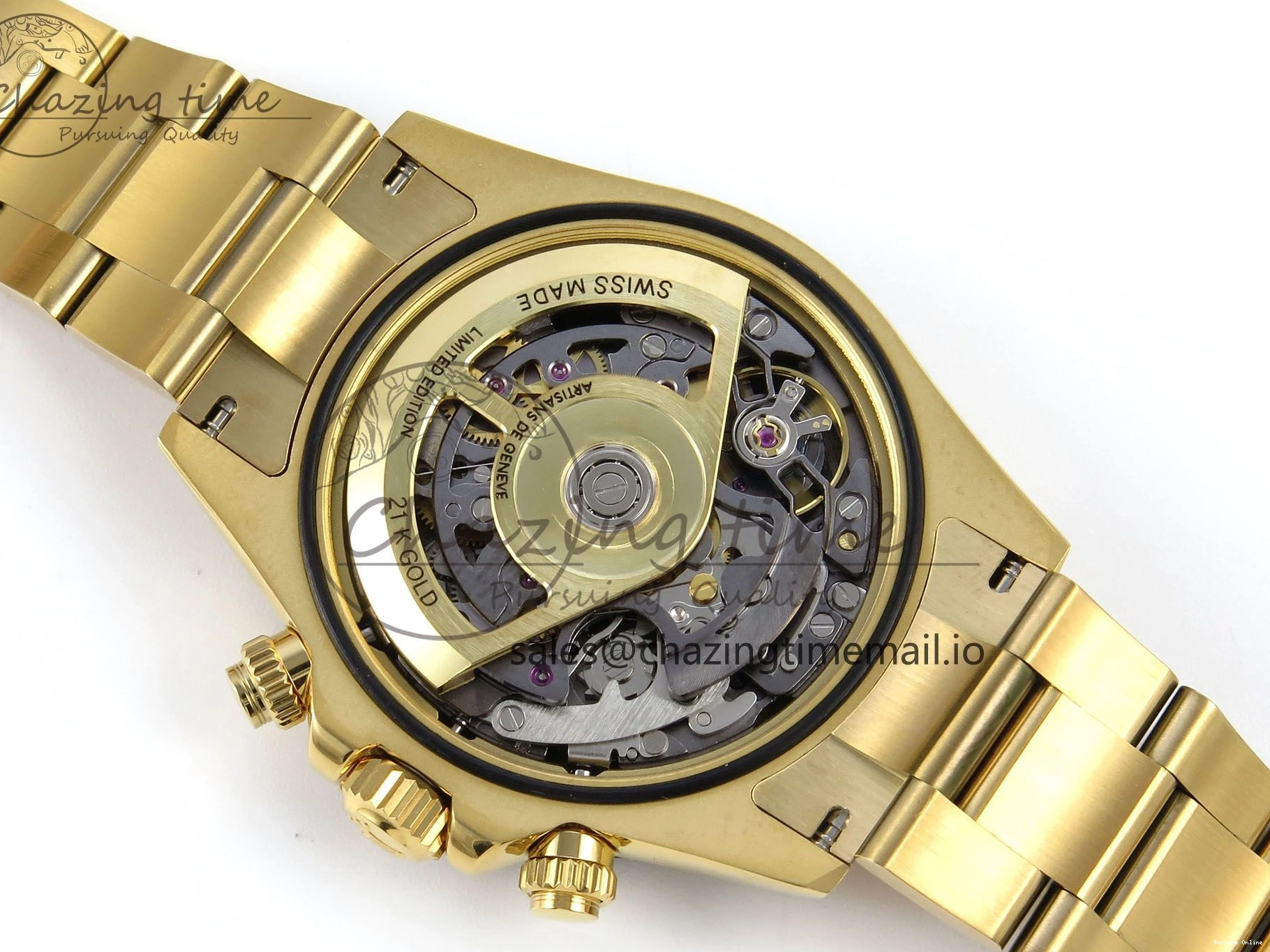 0409 Daytona Artisans Skeleton YG ADGF Best Edition Skeleton Dial on YG Oyster Bracelet SA FlexibleFit 754